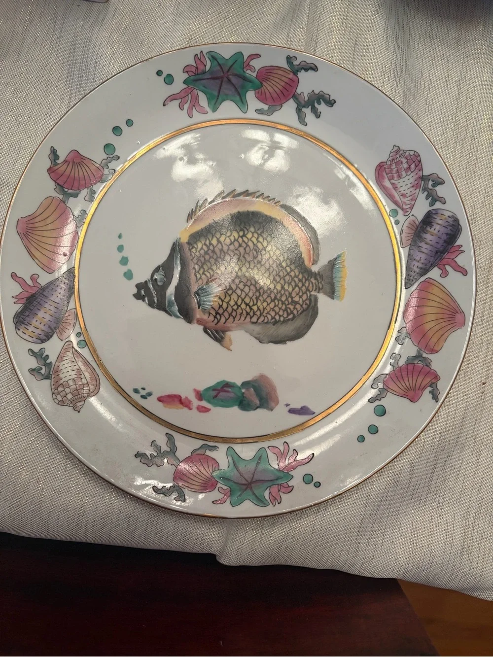 Decorative Fish Porcelain Plate - Multicolor